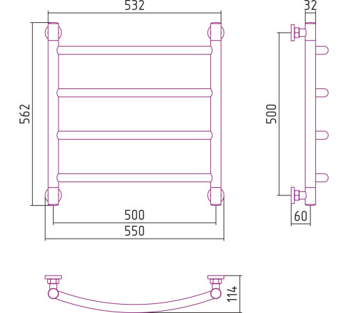 Полотенцесушитель Сунержа Галант+ 500x500 00-0200-5050