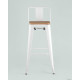 Стул Stool Group Tolix Wood со спинкой YD-H675E-W LG-02 белый глянцевый/светлое дерево
