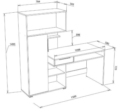 Стол НК-Мебель Квадро 74260155 дуб сонома/белый