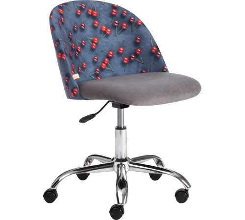 Кресло TetChair Melody Botanica 08 cherry/29 ткань/флок, серый