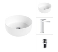 Умывальник Lauter 21499-31 + Cascade 21СК0655C с донным клапаном 21190CH хром