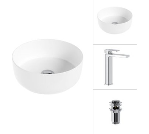 Умывальник Lauter 21499-31 + Cascade 21СК0655C с донным клапаном 21190CH хром