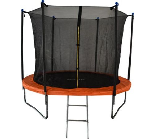 Батут GoUP Elite 8FT с сеткой и лестницей, оранжевый