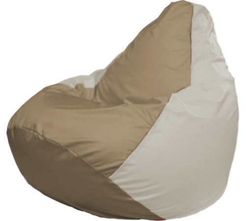 Кресло-мешок Flagman Груша Г2.1-99 тёмно-бежевый/белый