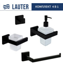 Набор аксессуаров для ванной Lauter 21SH71062 + 21SH71092 + 21SH71072 + 21SH71092 Matt Black, 4 предмета