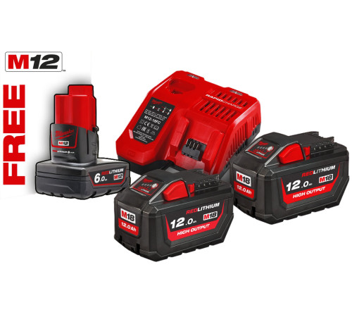 Аккумулятор с зарядным устройством Milwaukee M18 HNRG-122 4933464261 2x12 Ач + 1x6 Ач/12-18В