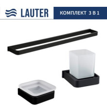 Набор аксессуаров для ванной Lauter 21SH7062 + 21SH7052 + 21SH8372 Matt Black, 3 предмета