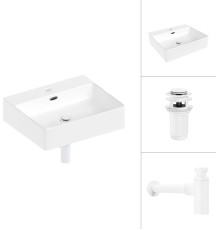 Умывальник Lauter 21478 + клапан 21190W + сифон 21635W белый матовый