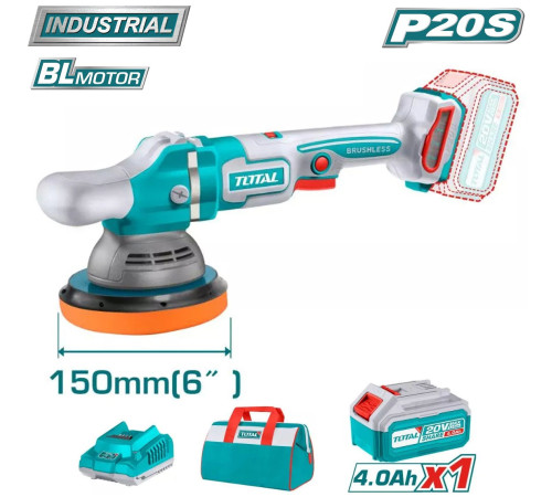 Полировальная машина Total TAPLI20151 с 1-им АКБ, сумка