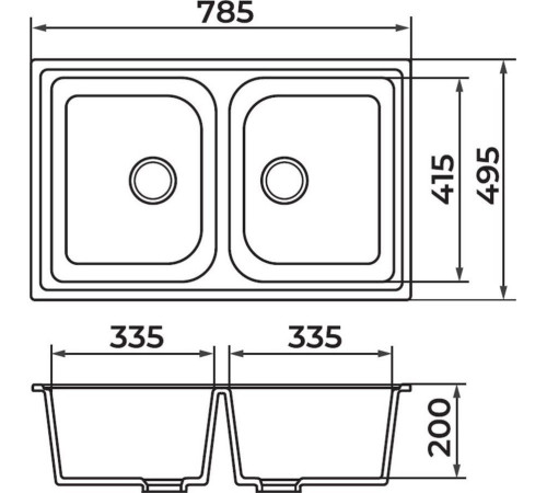 Кухонная мойка Granrus GR-785 W песочный