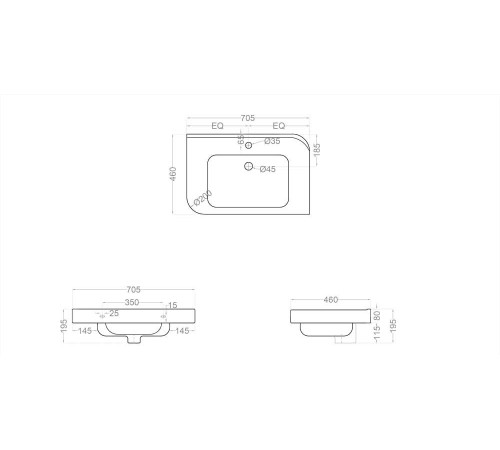 Умывальник Jaquar Alive ALS-WHT-85601