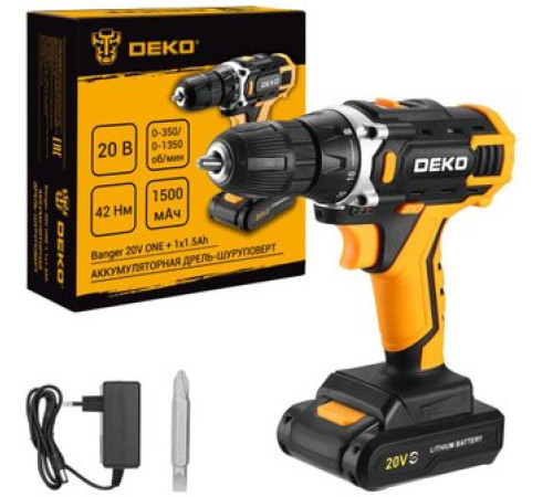 Дрель-шуруповерт Deko Banger 20V ONE + 083-1042 с 1-им АКБ