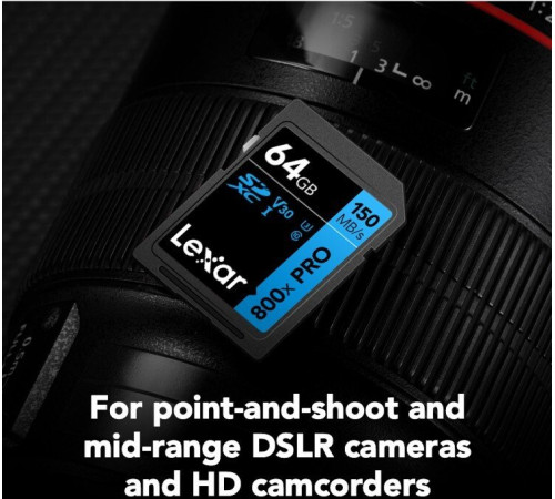 Карта памяти Lexar High-Performance 800x Pro SDXC LSD0800P064G-BNNNG 64GB