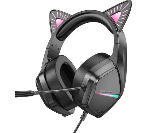 Наушники Borofone Phantom Cat BO106 черный/розовый