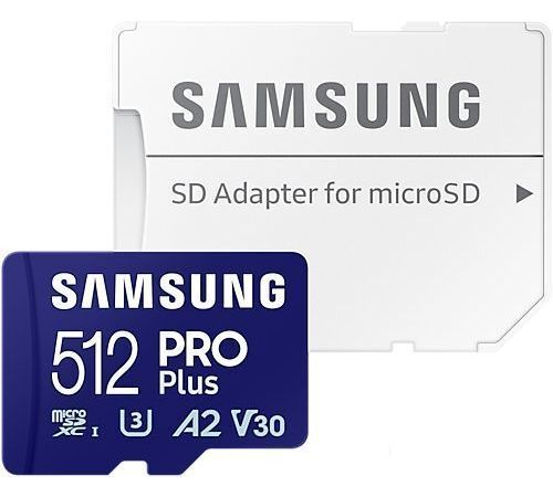 Карта памяти Samsung PRO Plus microSDXC 512GB MB-MD512SA/EU с адаптером
