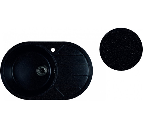 Кухонная мойка Marblan Elon L черный,с сифоном