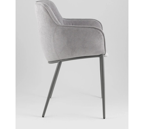 Стул с подлокотниками Stool Group Твигги LV-118-RlS-08-7005 шенилл серый/серый