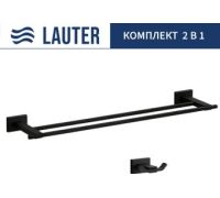 Набор аксессуаров для ванной Lauter 21TS1010 + 21TS1012 Matt Black, 2 предмета