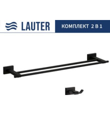 Набор аксессуаров для ванной Lauter 21TS1010 + 21TS1012 Matt Black, 2 предмета