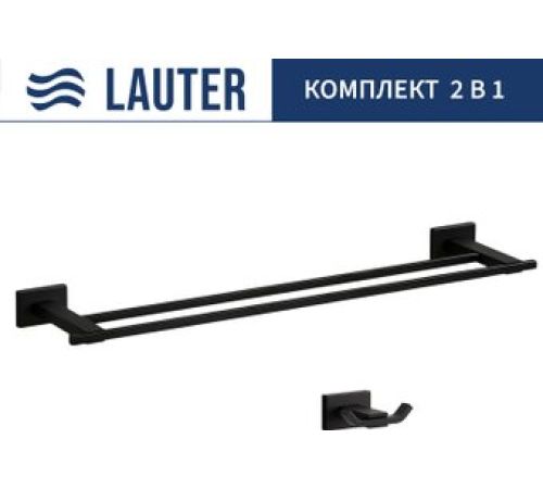 Набор аксессуаров для ванной Lauter 21TS1010 + 21TS1012 Matt Black, 2 предмета