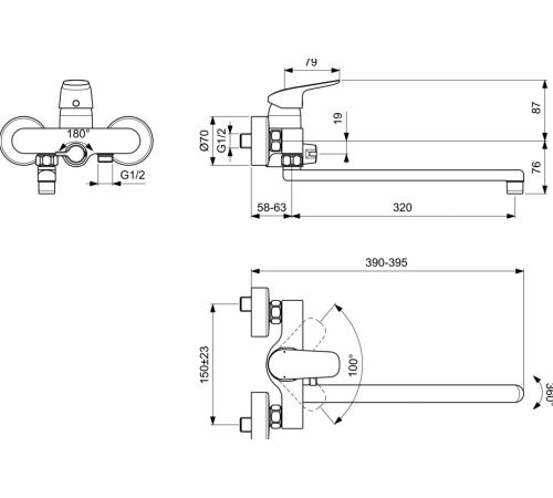 Смеситель Ideal Standard Ceraflex B1741