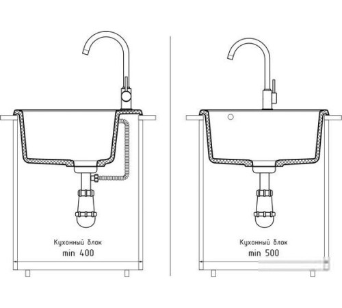 Кухонная мойка GranFest QUARZ GF-Z48 темно-серый