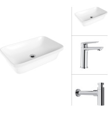 Умывальник Lauter 21370 + Sky 21CK533C с сифоном 21635CH хром