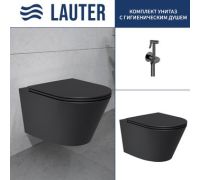 Унитаз подвесной Lauter Longer 2110822B черный + Breez 21GN7072BM