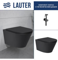 Унитаз подвесной Lauter Longer 2110822B черный + Breez 21GN7072BM