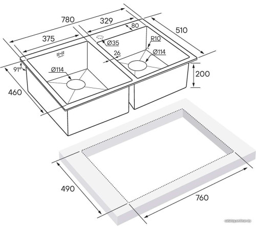 Кухонная мойка Paulmark PM237851-BG