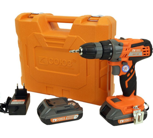 Дрель-шуруповерт Союз ДШС-18К с 2-мя АКБ, кейс