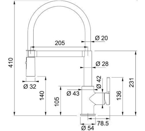 Смеситель Franke Lina Semi-pro 115.0626.088 хром/белый