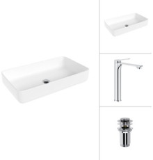 Умывальник Lauter 21487-60 + Rio 21AM12672 с донным клапаном 21190CH хром