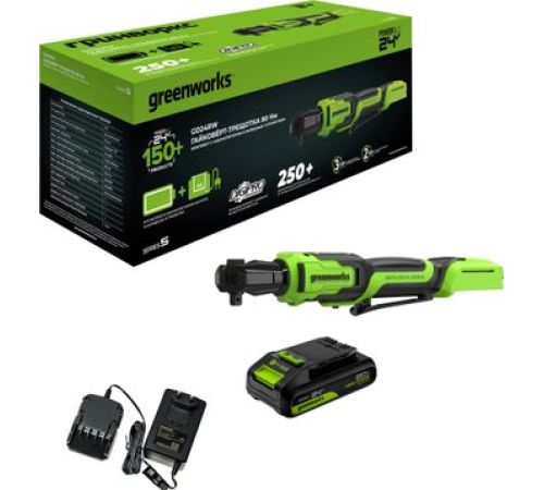 Трещотка Greenworks GD24RW 3804007CUA с 1-им АКБ, сумка