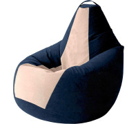 Кресло-мешок Kreslomeshki Груша Kombo XXXL GKV-145x100-TSBE темно-синий/бежевый