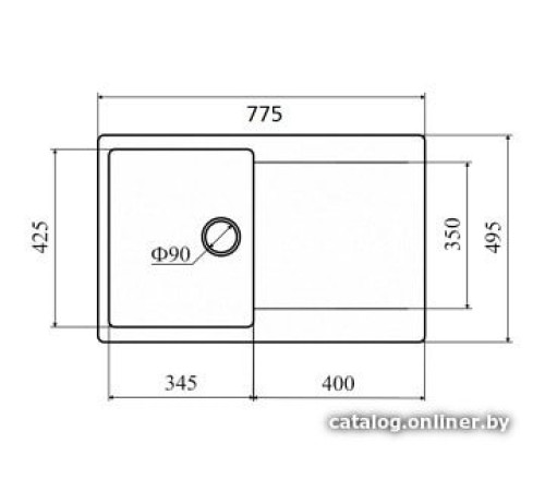 Кухонная мойка Zigmund & Shtain Rechteck 775 темная скала
