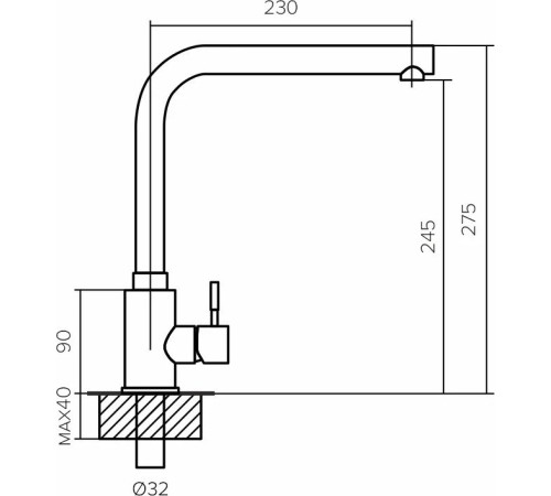 Смеситель Polygran Спика серый 14