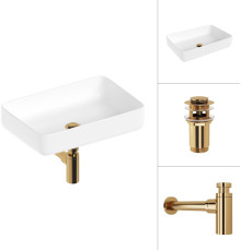 Умывальник Lauter 21487-50 + клапан 21190G + сифон 21635G золото
