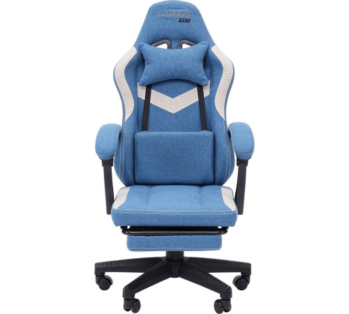 Игровое геймерское кресло CHAIRMAN CH26 ткань, голубой/бежевый