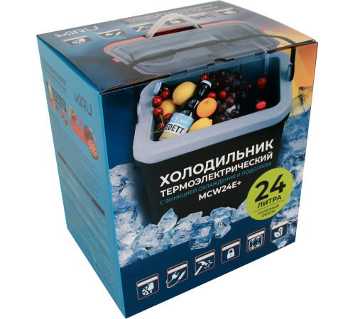 Термоэлектрический автохолодильник Miru MCW24E+ 24л черный/оранжевый