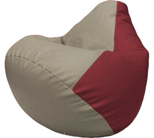 Кресло-мешок Flagman Груша Макси Г2.3-0221 светло-серый/бордовый