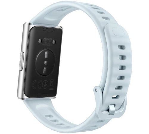 Фитнес-браслет Huawei Band 11 Pro серебристый, с голубым силиконовым ремешком, международная версия