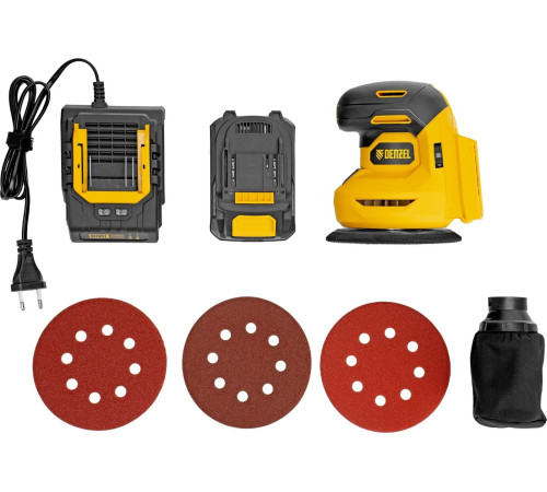 Эксцентриковая шлифмашина Denzel CROSH-20-125 с 1-им АКБ