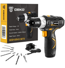Дрель-шуруповерт Deko GCD12DU3 SET 2 063-4146 с 1-им АКБ, набор оснастки