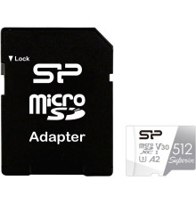 Карта памяти Silicon-Power Superior microSDXC SP512GBSTXDA2V20SP 512GB с адаптером