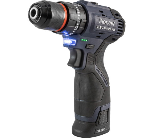 Ударная дрель-шуруповерт Pioneer Tools CID-E1602BL-22C с 2-мя АКБ, сумка