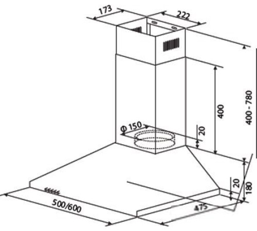 Кухонная вытяжка HOMSair Delta 60 белый