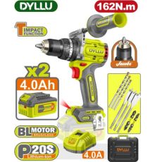 Ударная дрель-шуруповерт Dyllu DTCDP16281 с 2-мя АКБ, кейс