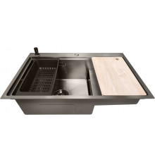 Кухонная мойка Stellar S6550NB-TU-L нано черный, с доской