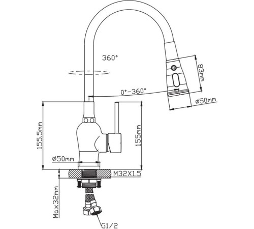 Смеситель Diadonna Д46-0014ВL